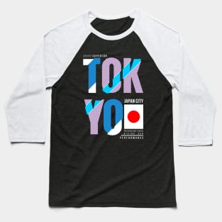 Tokyo City Typography Baseball T-Shirt